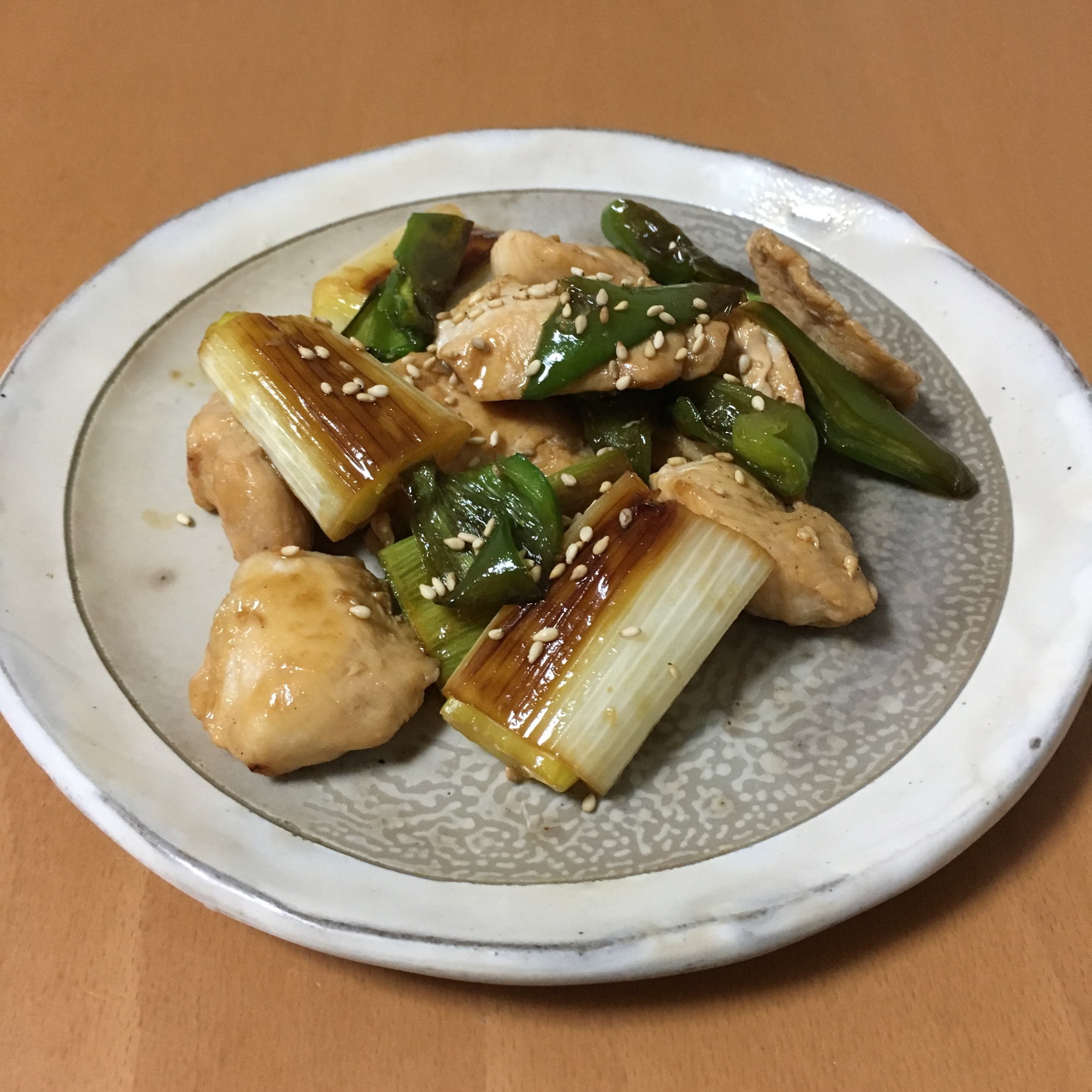 鶏胸肉白ねぎピーマンのポン酢炒め♪ レシピ・作り方